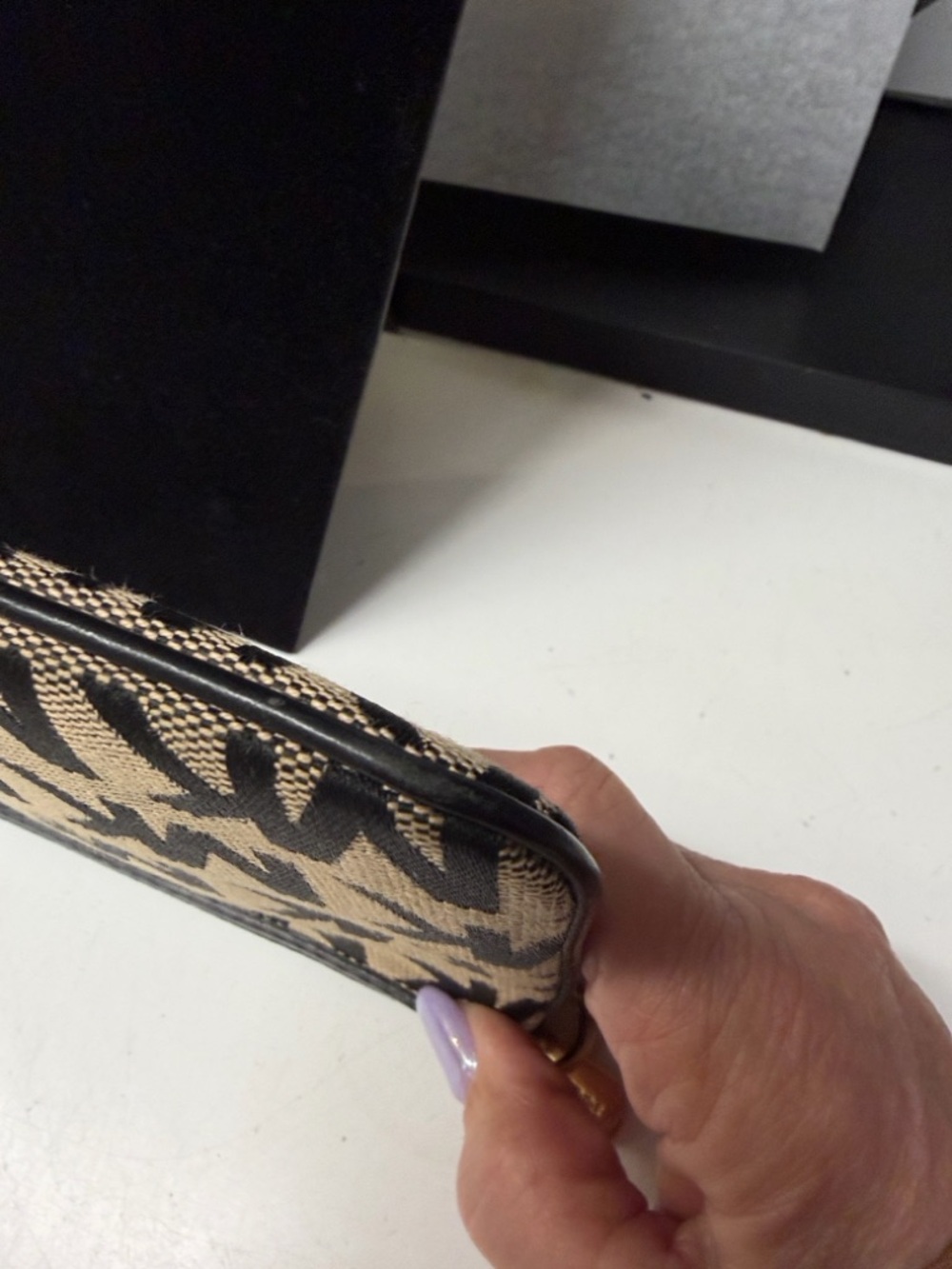 Michael Kors Black Logo-Print Wristlet EUC - Picture 3 of 4